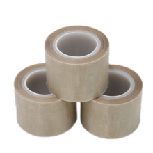 Premium grade China good price no residual adhesive and easy to clean amber color PTFE FIBERGLASS ADHESIVE TAPE